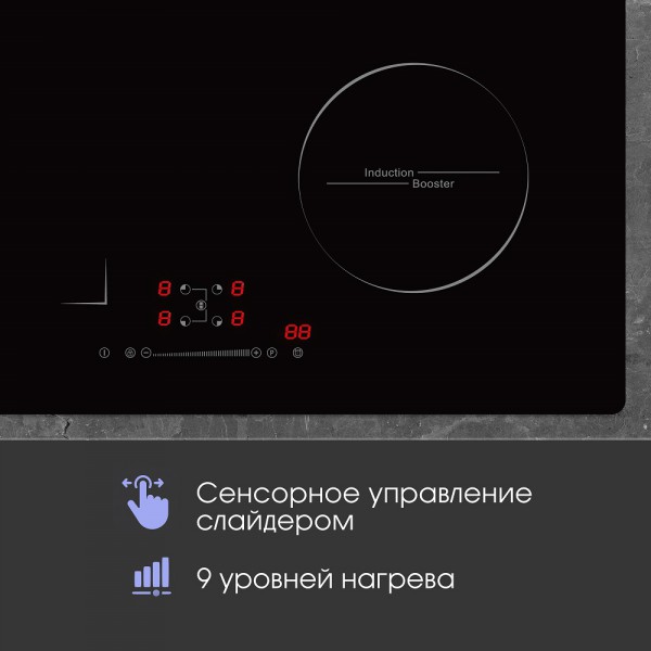 Стеклокерамическая варочная панель индукционная Zigmund & Shtain CI 46.6 B