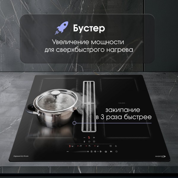 Варочная панель индукционная Zigmund & Shtain CIS 303.60 BX с вытяжкой