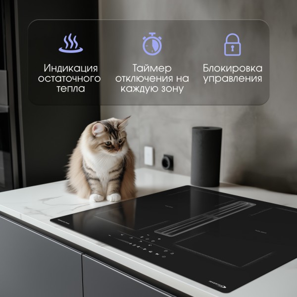 Варочная панель индукционная Zigmund & Shtain CIS 303.60 BX с вытяжкой