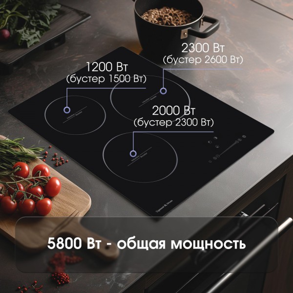 Стеклокерамическая варочная панель индукционная Zigmund & Shtain CI 35.4 B