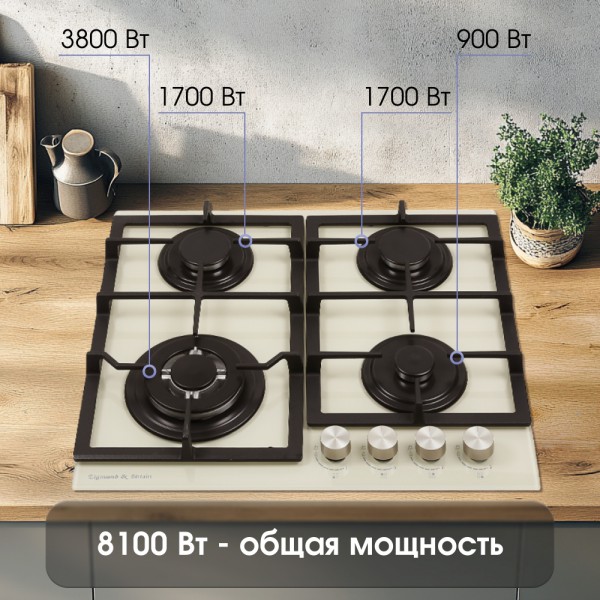 Газовая варочная панель из закаленного стекла Zigmund & Shtain M 26.6 I