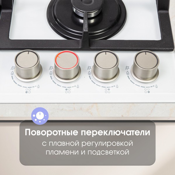 Газовая варочная панель из закаленного стекла Zigmund & Shtain MN 199.61 W